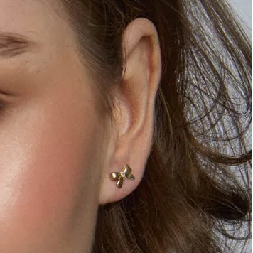 9ct Gold Bow Stud Earrings