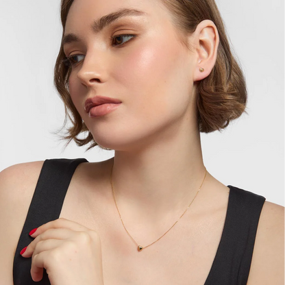 9ct gold puffed heart stud earrings for girls - ireland