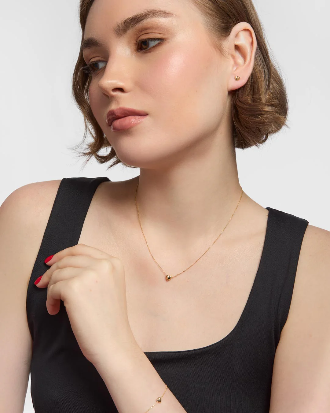 9ct Gold Small Bubble Heart Bracelet