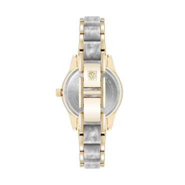 Anne Klein Gold Pearlescent Acetate Link Bracelet Watch