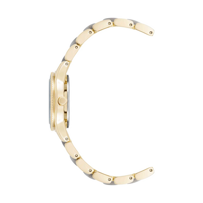 Anne Klein Gold Pearlescent Acetate Link Bracelet Watch