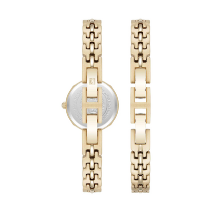 Anne Klein Modern Easy To Read Dial Gold Bracelet & Watch Gift Set