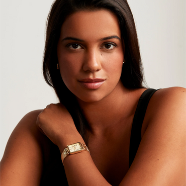 Anne Klein Rectangular Case Mesh Gold Bracelet Watch