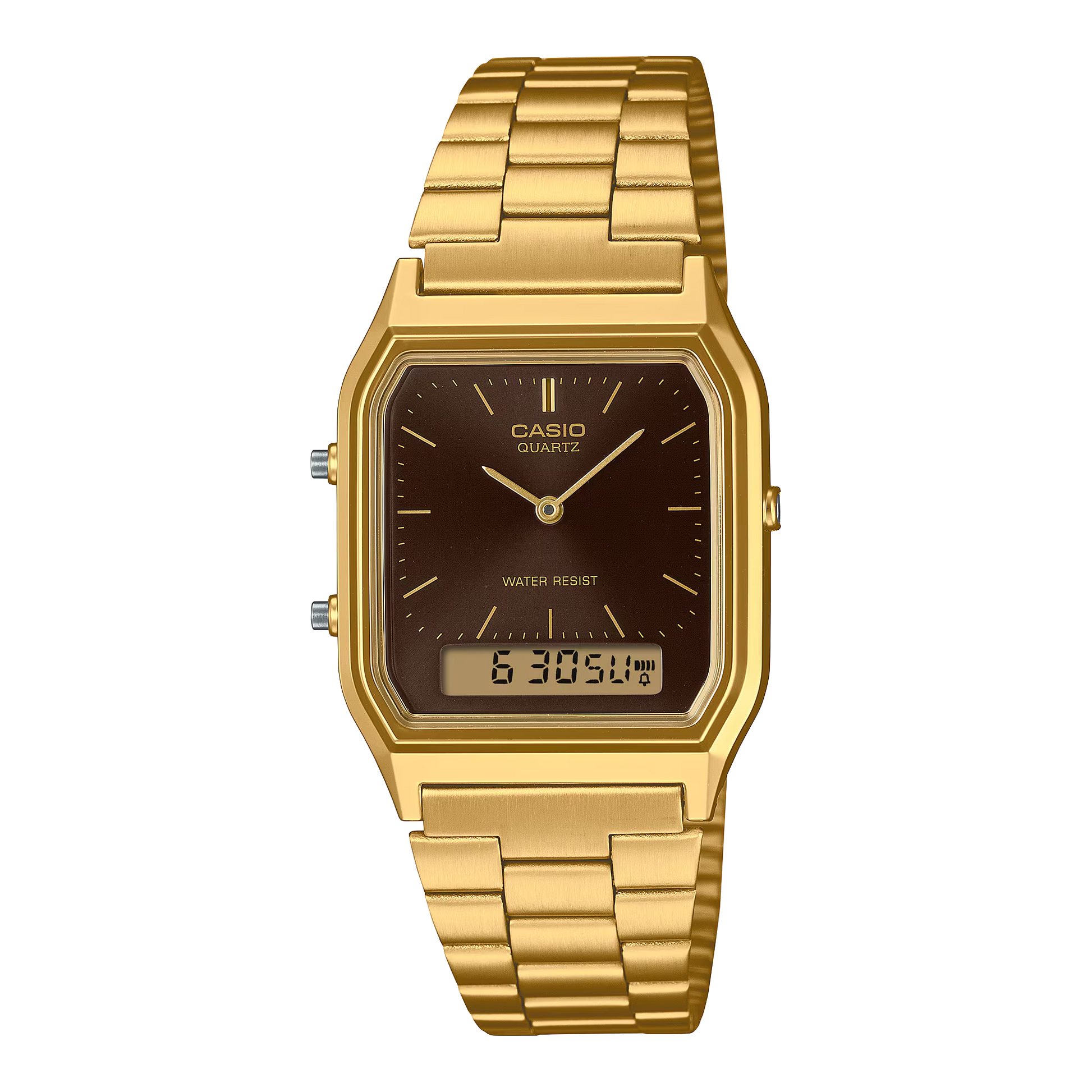 Casio Vintage AQ-230GA-5AMQY Gold & Brown Analog Digital Watch in ireland
