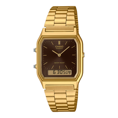 Casio Vintage AQ-230GA-5AMQY Gold & Brown Analog Digital Watch in ireland