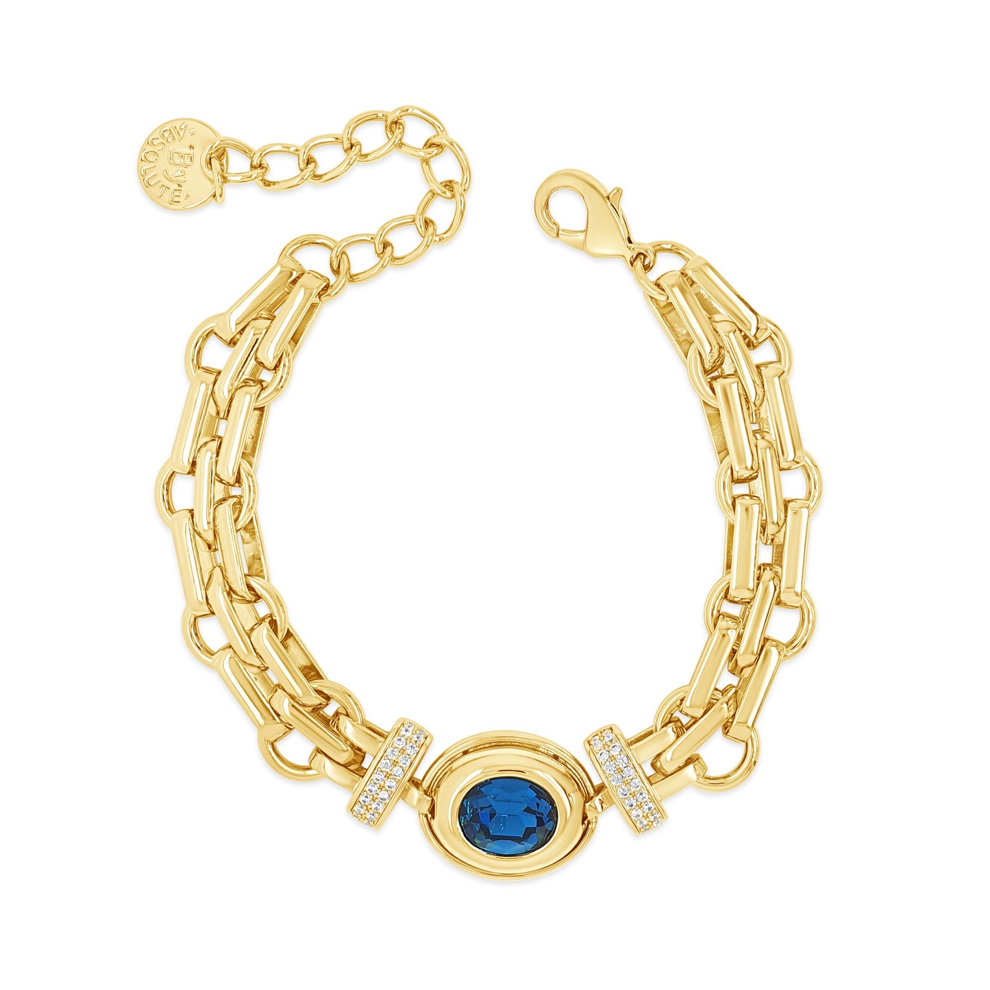 chunky gold blue sapphire bracelet - eva victoria fashion jewellery in ireland