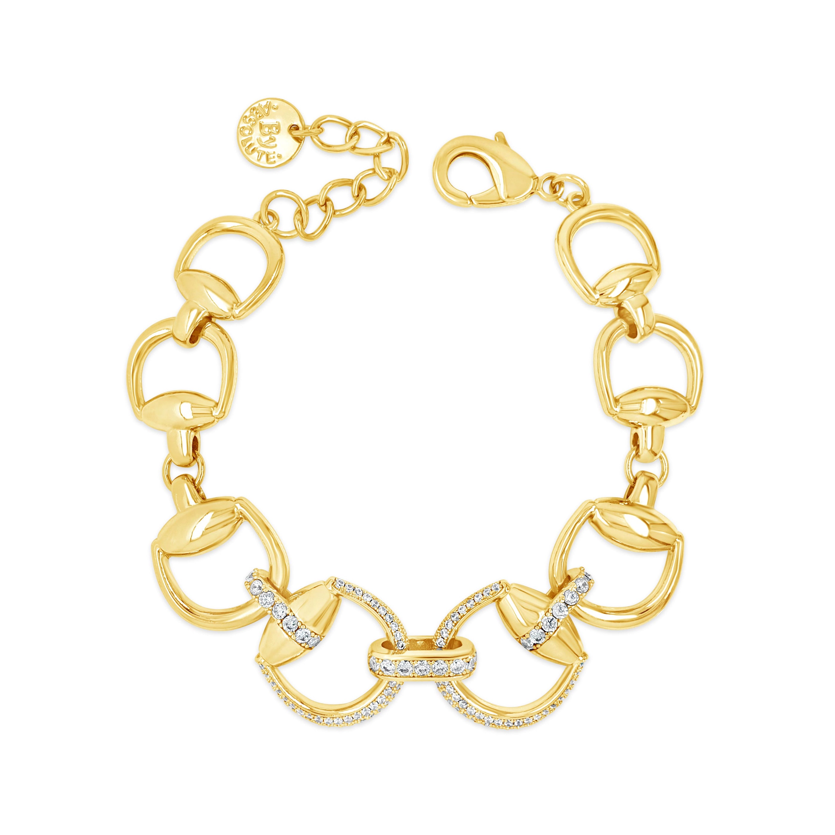 Absolute Jewellery Gala Gold Link Horseshoe Bracelet