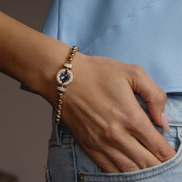 saphire blue gold statement bracelet for women ireland