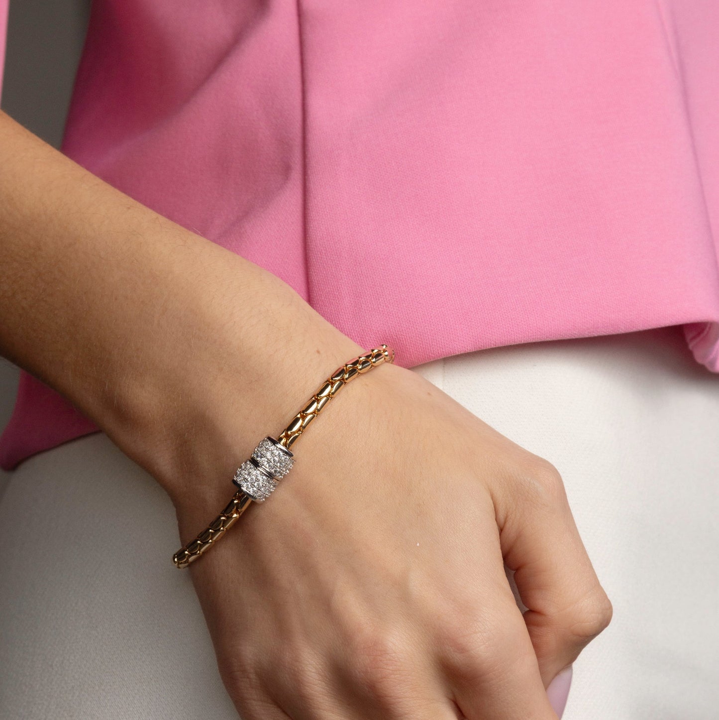 Absolute Jewellery Magnetic Clasp Link Bracelet – Gold & Silver