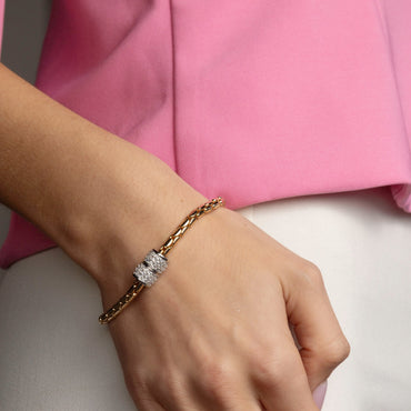 Absolute Jewellery Magnetic Clasp Link Bracelet – Gold & Silver