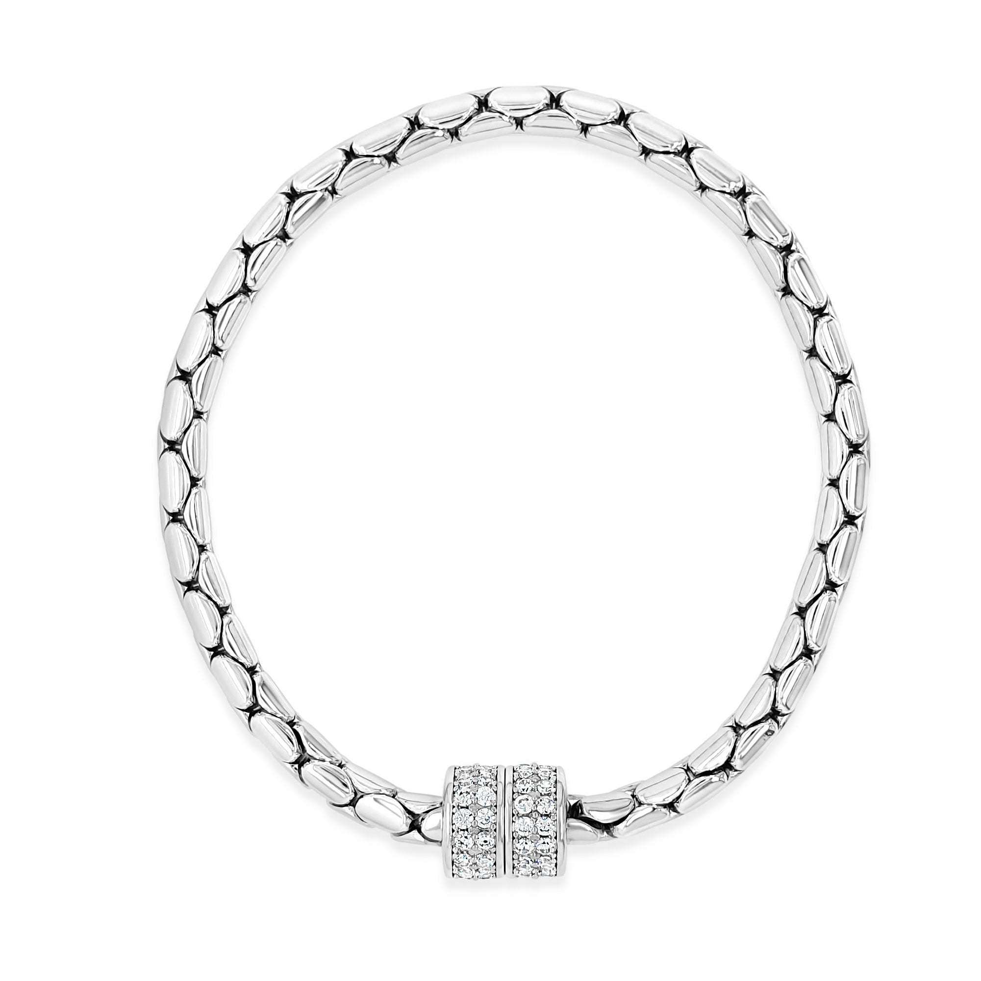 Absolute Jewellery Magnetic Clasp Link Silver Ladies Bracelet 