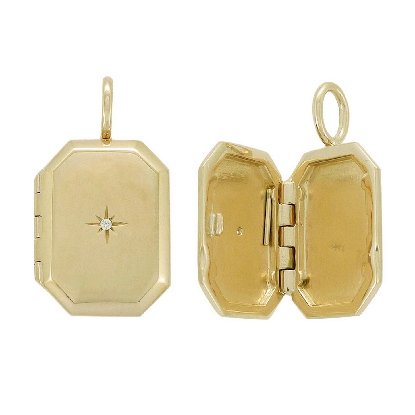 Eva Victoria Heartstrings Pendant Locket 18k gold with star CZ stone Ireland