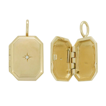 Eva Victoria Heartstrings Pendant Locket 18k gold with star CZ stone Ireland