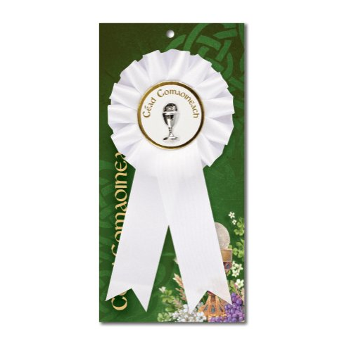 Communion Rosette in Irish language - gaelic gifts in ireland