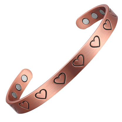 Slánú Neart Hearts Copper Magnetic Bangle