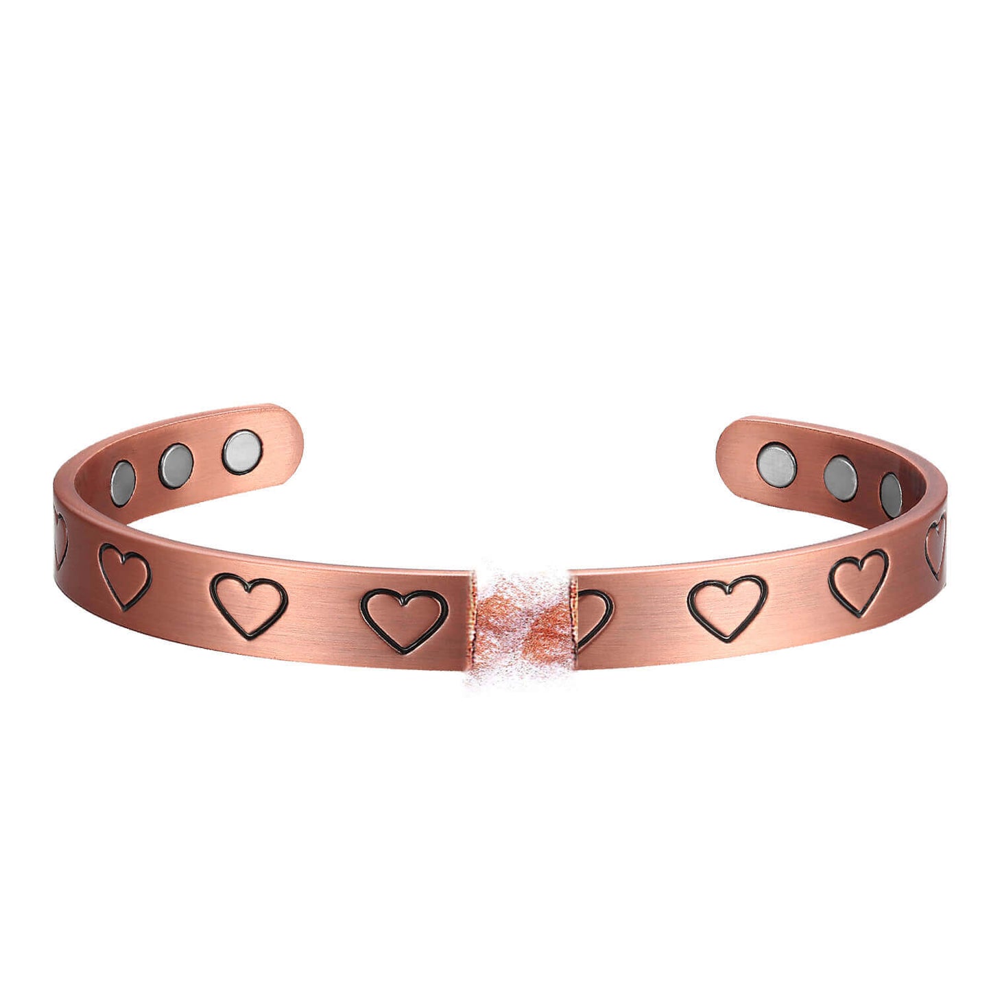 Slánú Neart Hearts Copper Magnetic Bangle