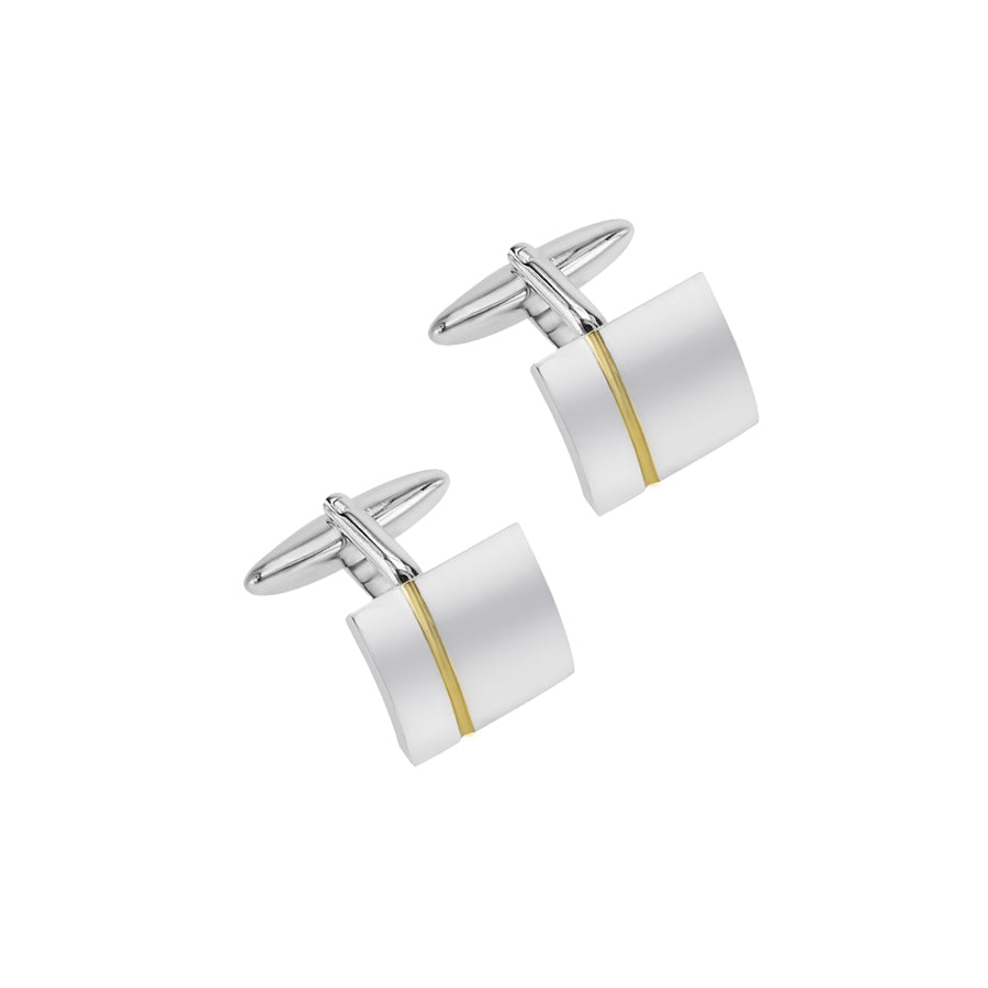 Two Tone Gold Line Stainless Steel Cufflinks for groomsman ireland