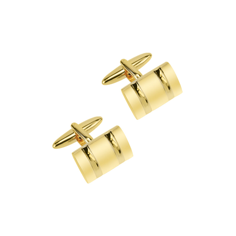 Brushed Yellow Gold Plated Curved Rectangle Cufflinks for groom in ireland