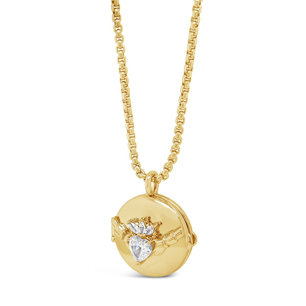 Yellow Gold Claddagh Round Photo Locket buy in ireland
