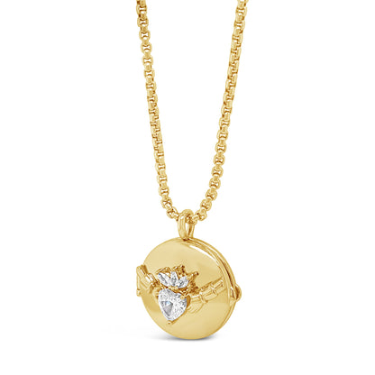 Yellow Gold Claddagh Round Photo Locket buy in ireland