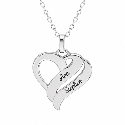 Eva Victoria Custom Two Names Heart Necklace