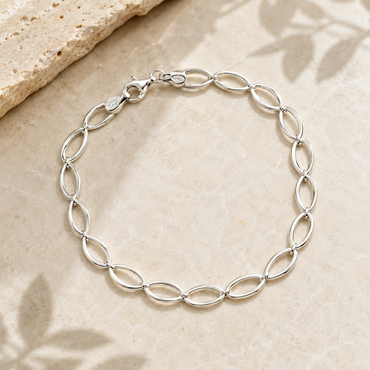 Eva Victoria Modern Oval Chain Links Bracelet