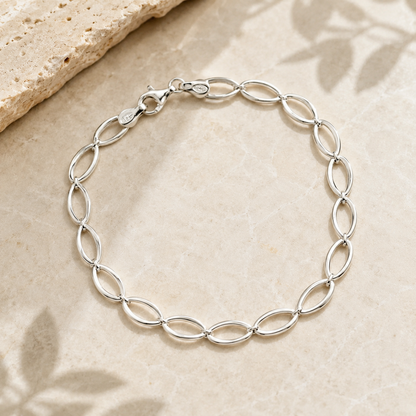 Eva Victoria Modern Oval Chain Links Bracelet