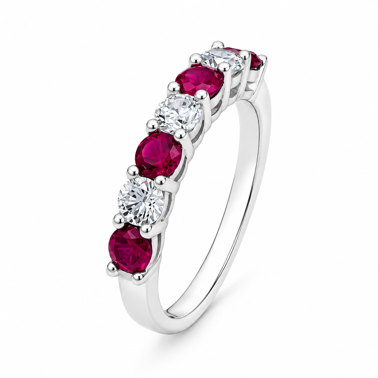 Sterling Silver Ruby Eternity Ring