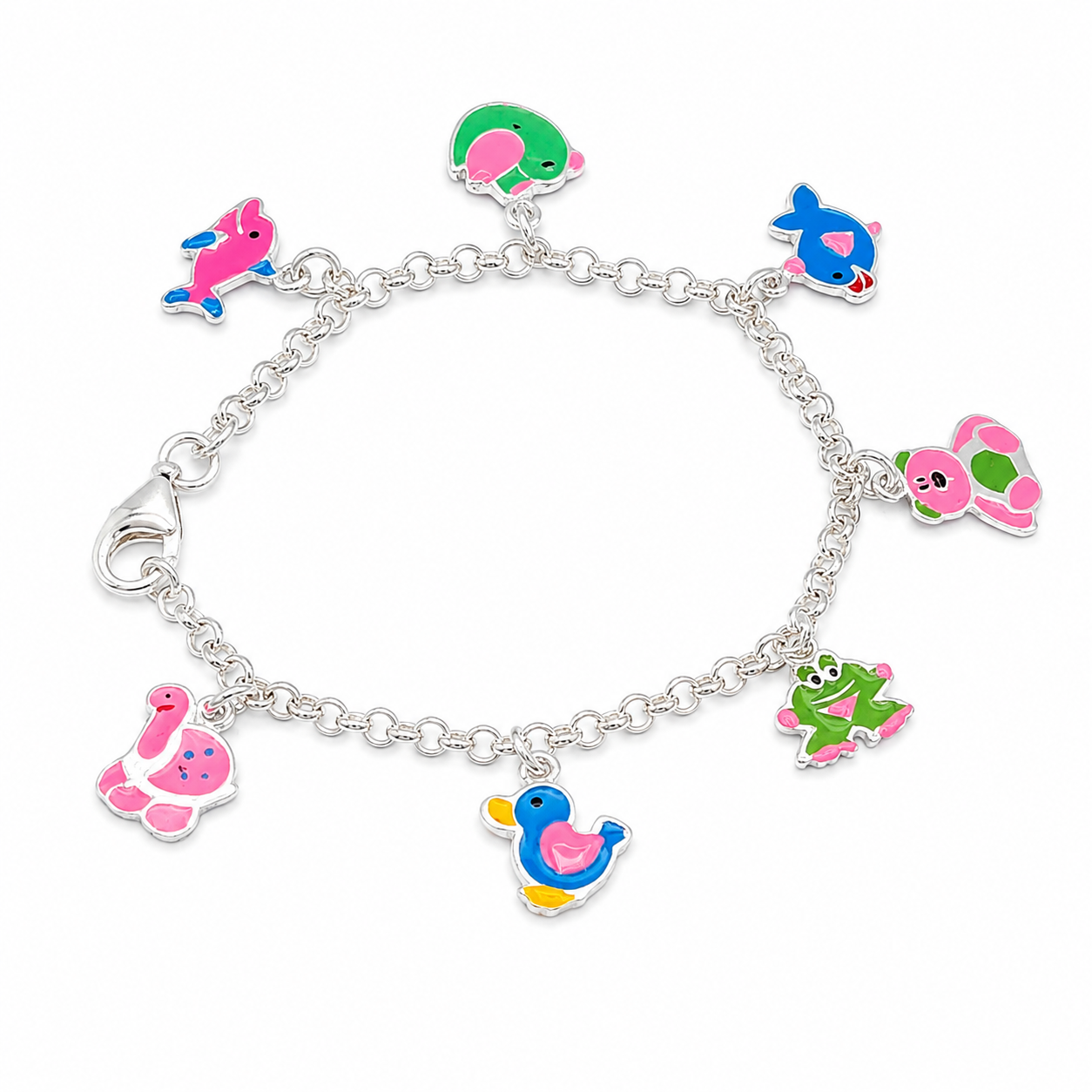 Sterling Silver Cute Charms Bracelet