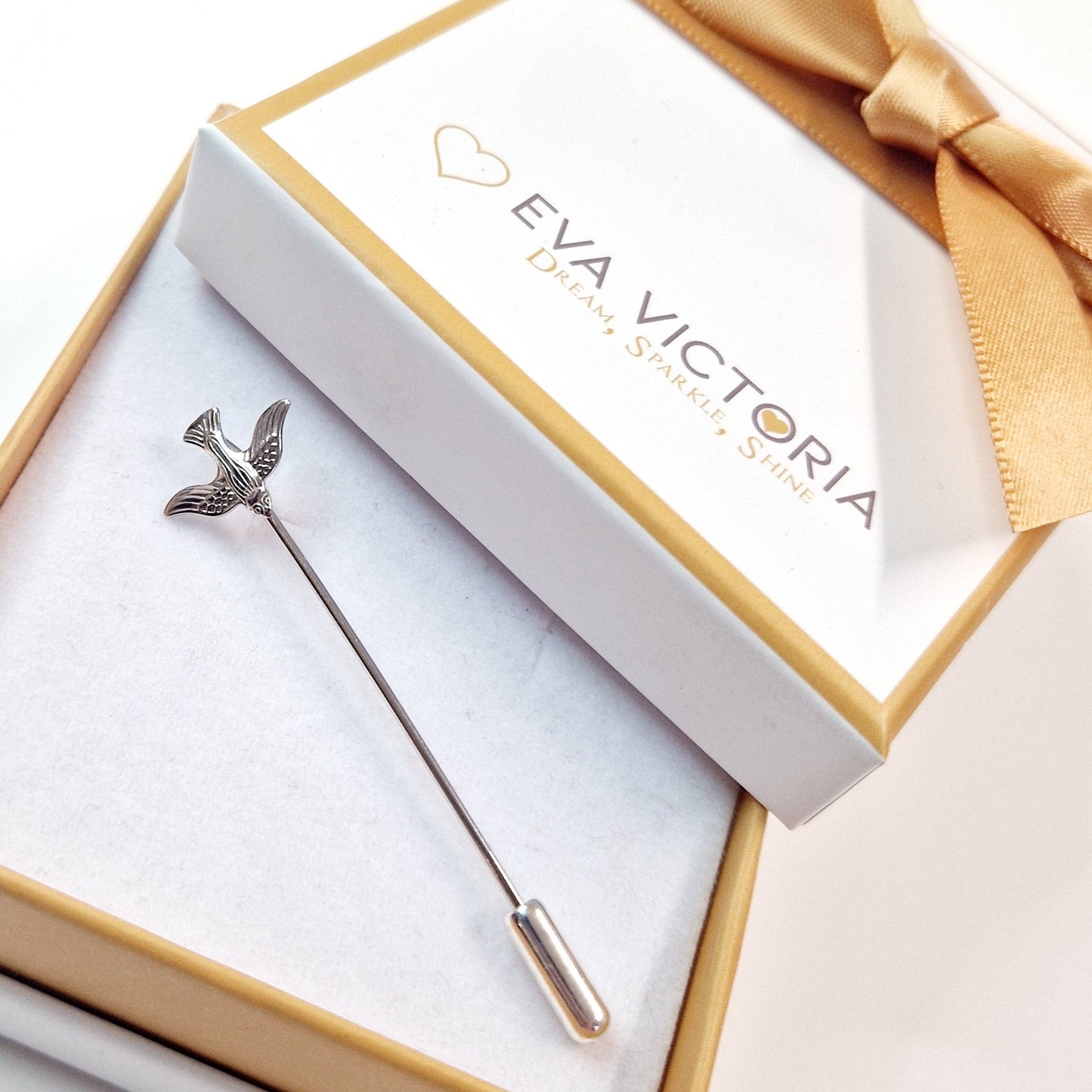 Confirmation Sterling Silver Tie Pin with Dove