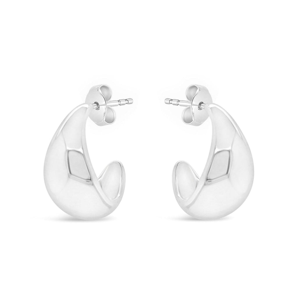  Bulbous Silver Hoop Earrings