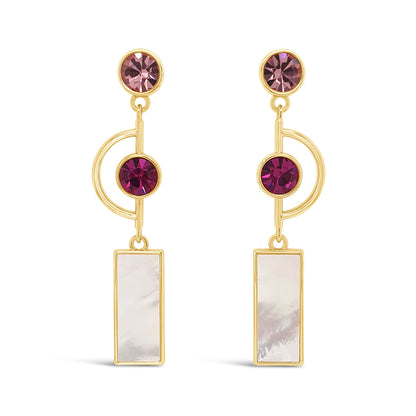pink mother of pearl fuchsia gold statement earrings for women in ireland
