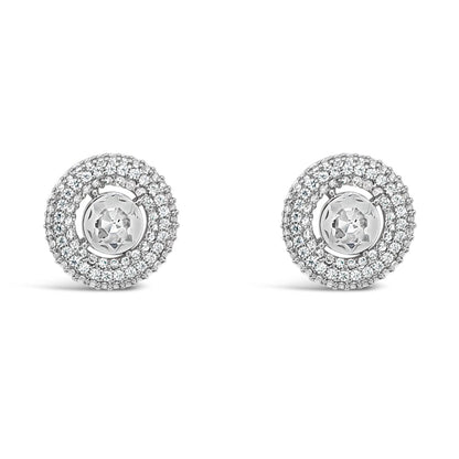 Absolute Jewellery Crystal Silver Halo Stud Earrings for women ireland