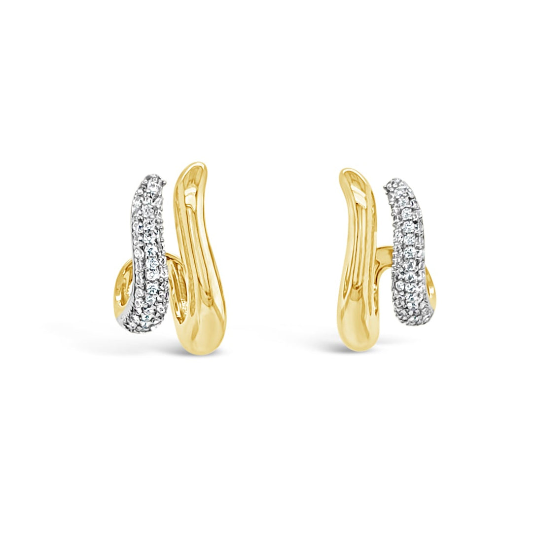 gold & silver two tone medium hoop stud earrings for ladies - eva victoria ireland