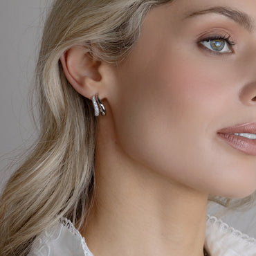 Absolute Jewellery Pavé Twist Hoop Earrings