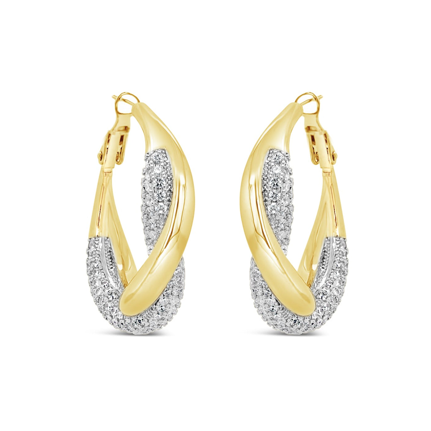 Absolute Jewellery Two-Tone Twist Statement Hoop Earrings Ireland