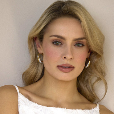 Absolute Jewellery Two-Tone Twist Hoop Earrings