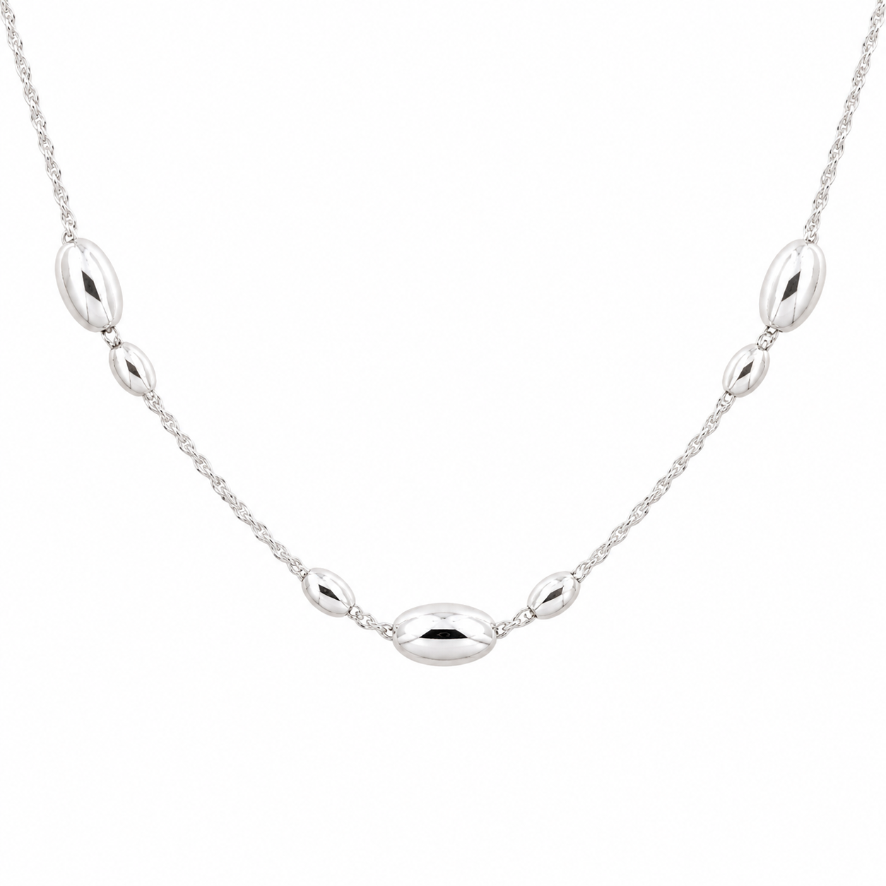 Eva Victoria Everyday Elegance Oval Beads Necklace