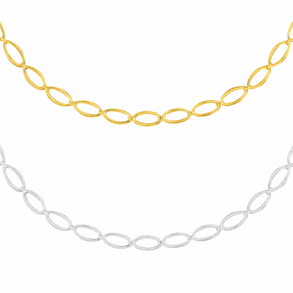 Gold and silver oval chain necklaces eva victoria ireland