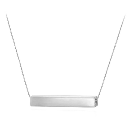 Eva Victoria Personalised 3D Bar Silver Necklace in Ireland