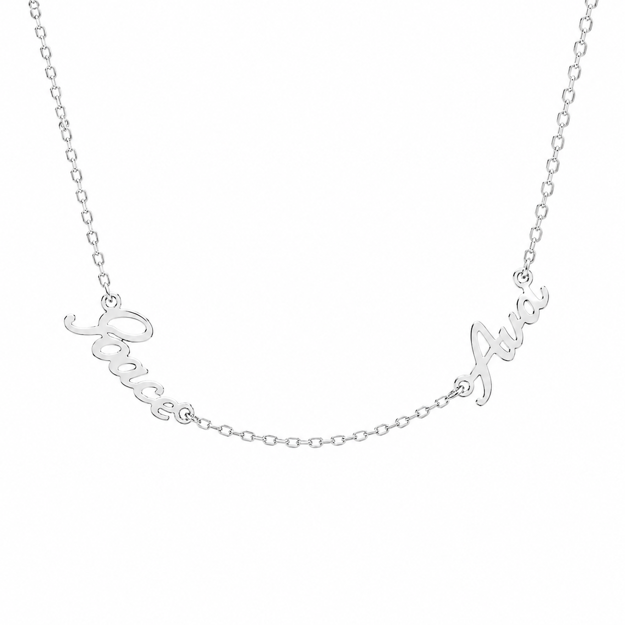 Eva Victoria Sterling Silver Multi Name Necklace