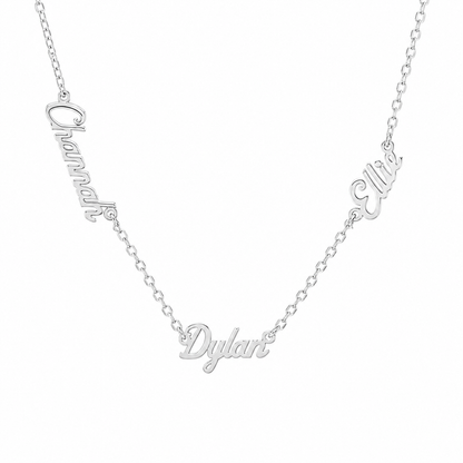 Eva Victoria Sterling Silver Multi Name Necklace