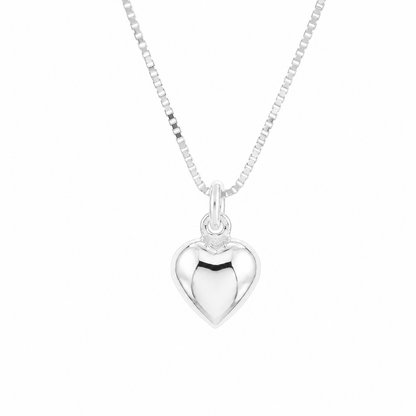 Eva Victoria Sterling Silver Puffy Heart Pendant