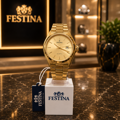 Festina F20555/3 Gold Stainless Steel Watch for Men