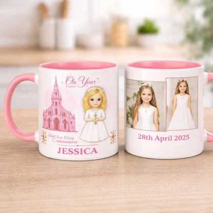 Custom Communion Photo Mug Ireland – Personalised Name & Date Keepsake Gift