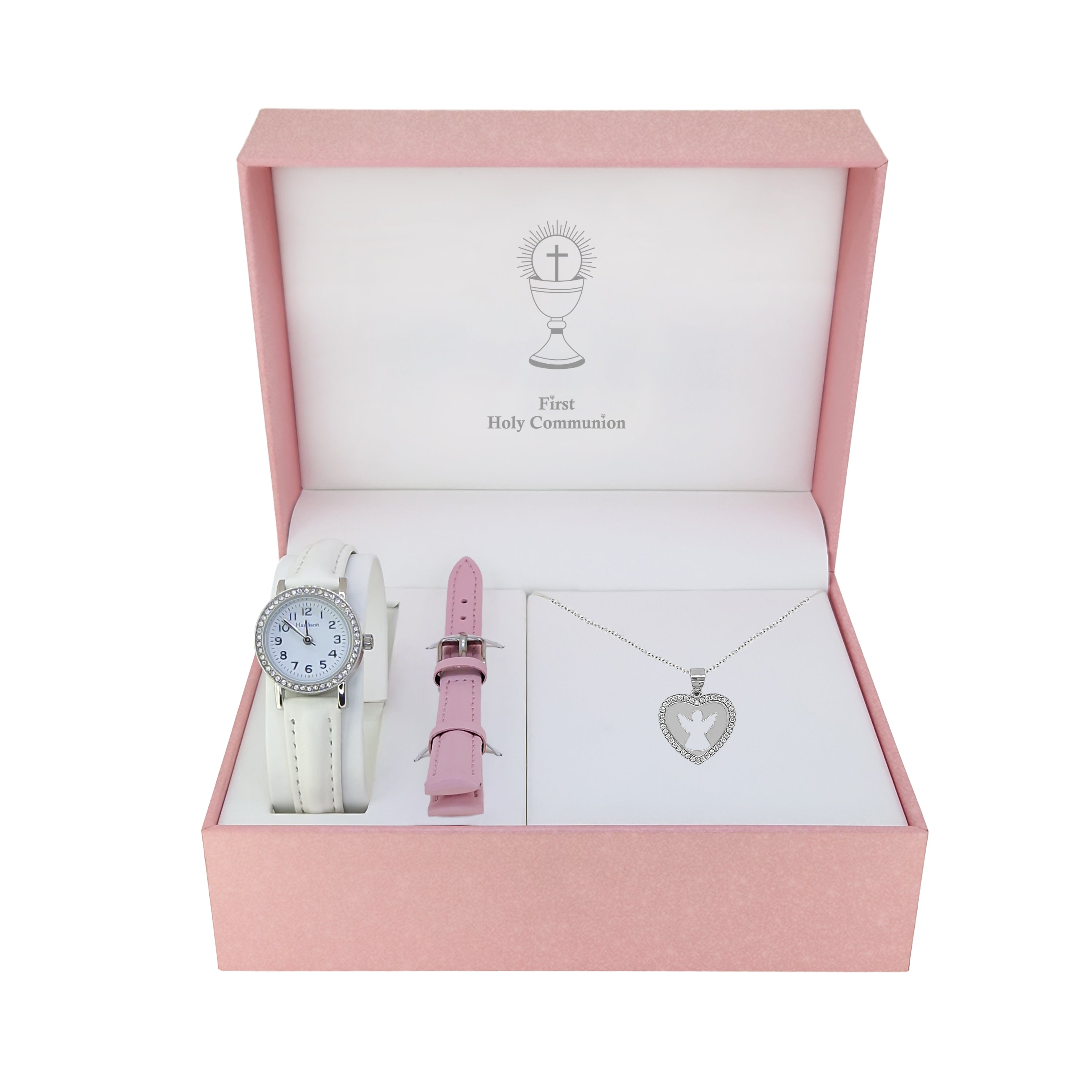 communion angelpendant & white watch gift set for girls in ireland