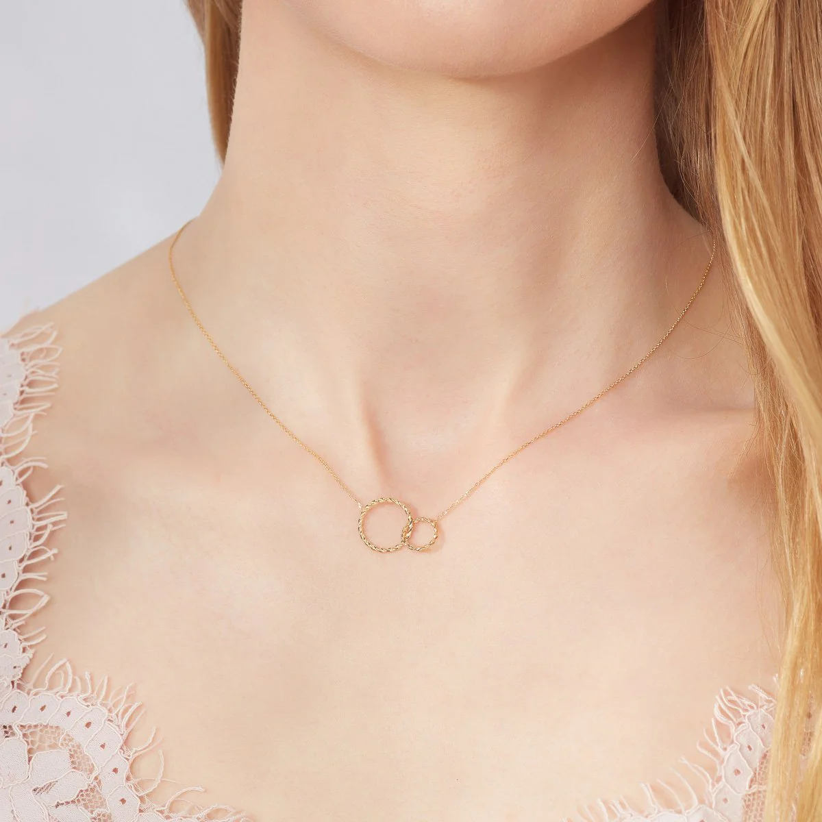 Linked Diamond Circle Necklace - Zoe Lev Jewelry