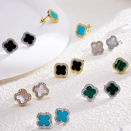 van cleef clover inspired stud earrings in ireland