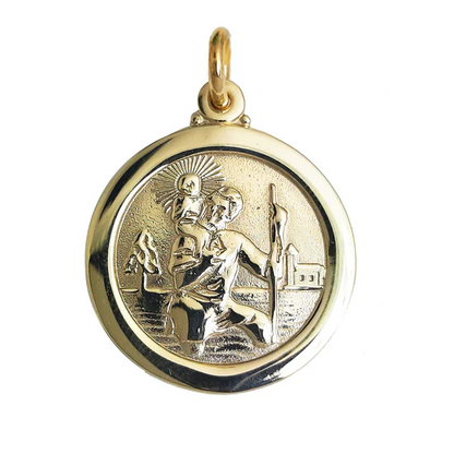 9ct Yellow Gold St. Christopher Medal 19mm