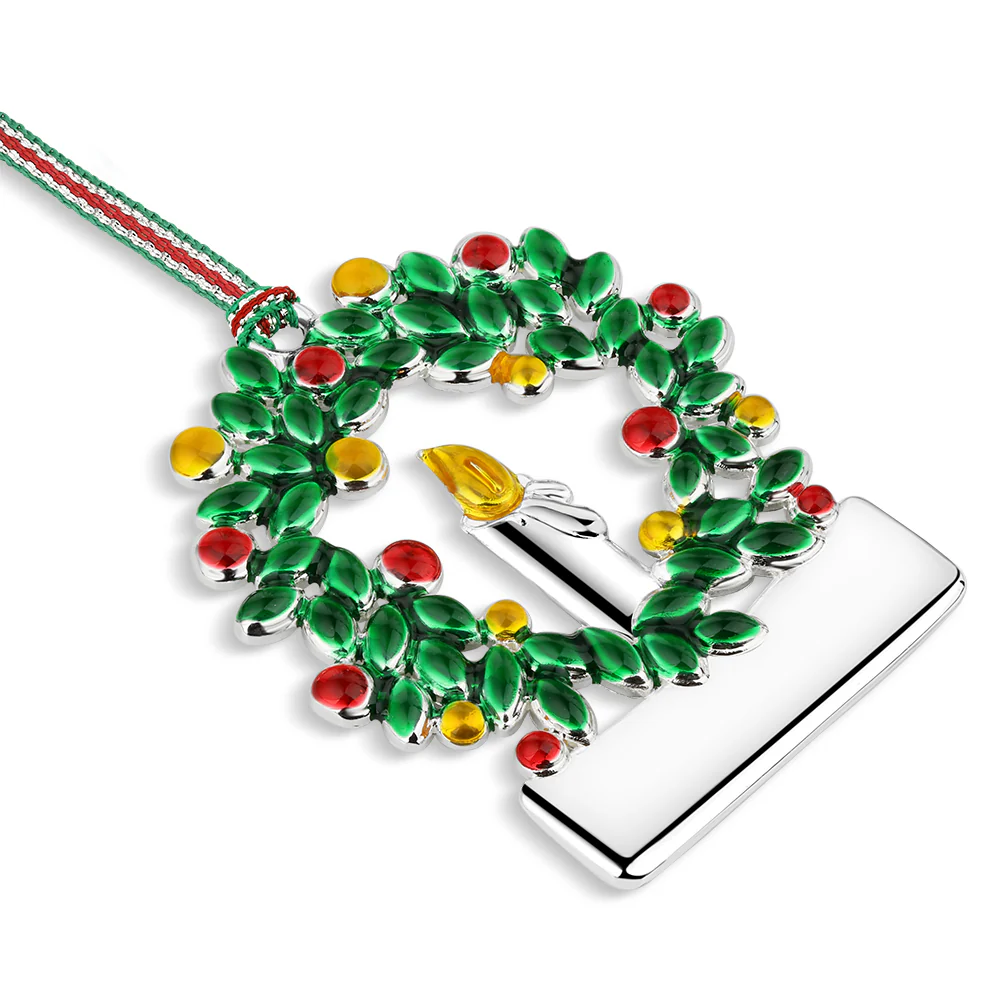 Engravable Wreath with Candle Christmas Tree Decoration by Newbridge